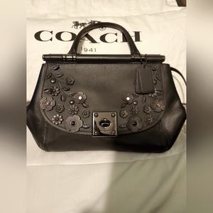 Black Coach Tea Rose handbags and Shoulder Bag, not with cover bag